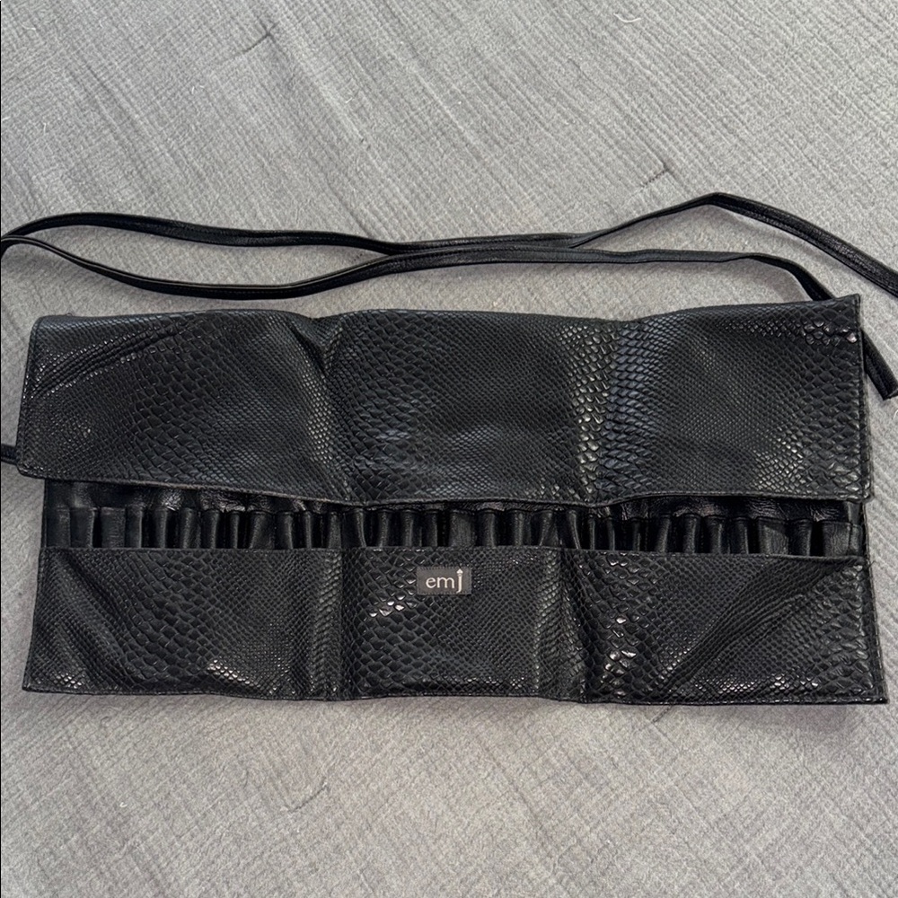 Black Leather brush case